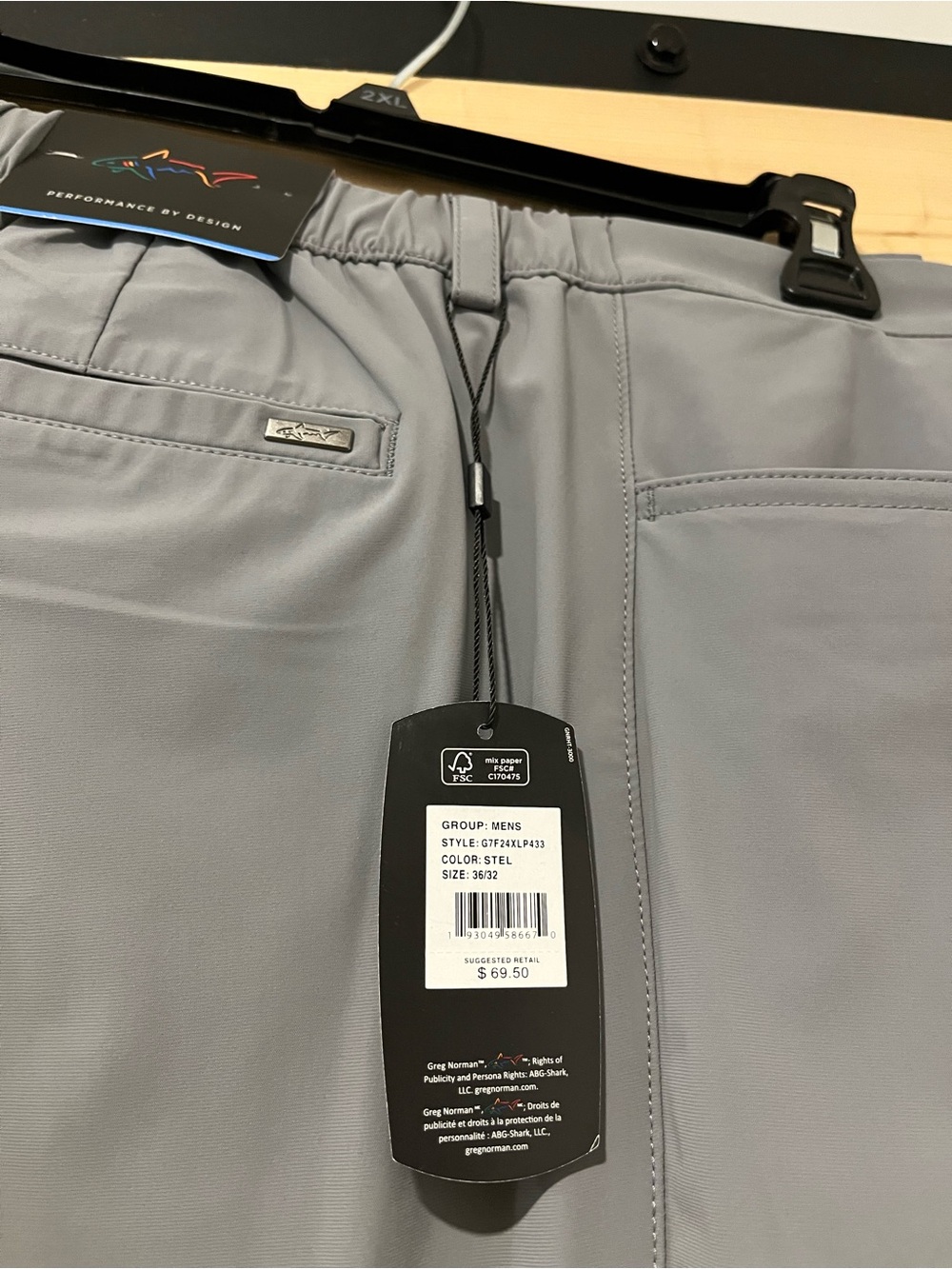 Greg Norman Collection PULL-ON TRAVEL PANT Steel Color 36x32 - Picture 7 of 9